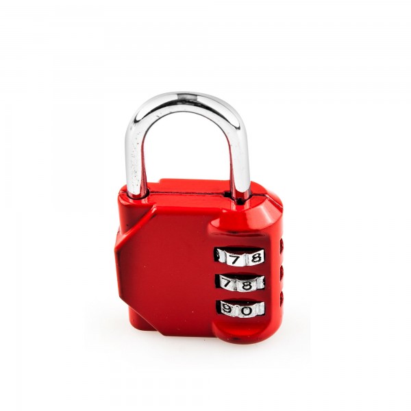 Candado combinacion 3 num. rojo 30mm.