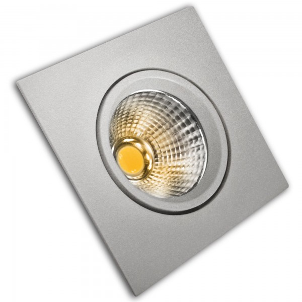 Aro led cob alum.basc.cuad.plata 5w.cali