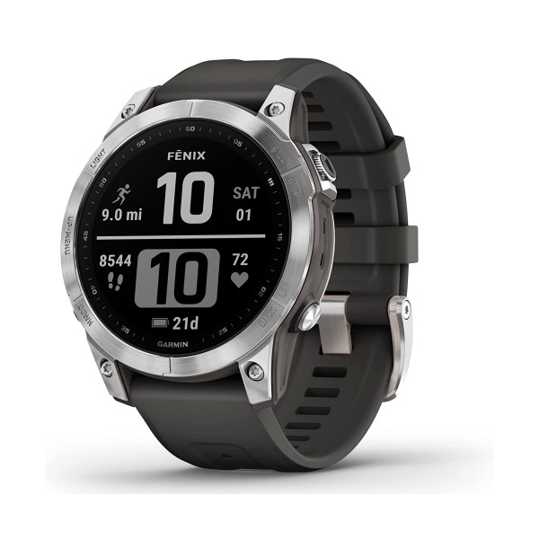 Garmin fenix 7 gris plata smartwatch 47mm / correa silicona gris (graphite)