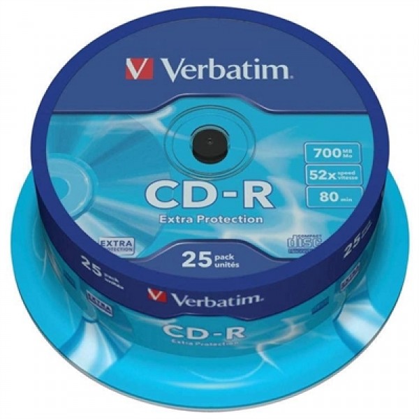 Verbatim cd-r 700mb 52x tarrina 25uds