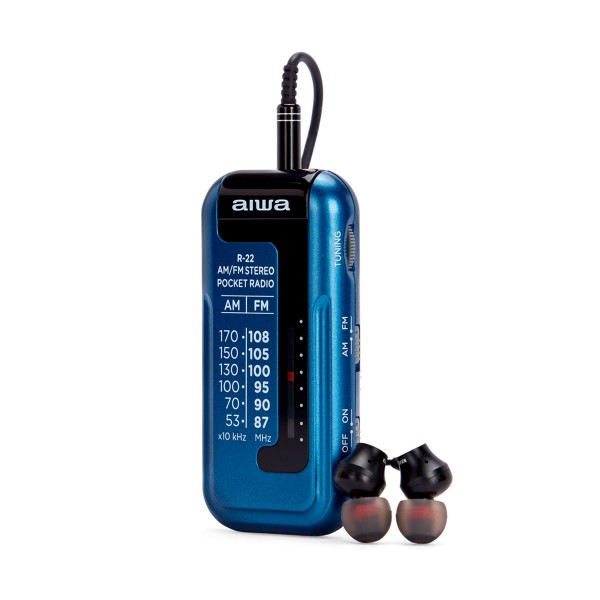 Aiwa rs-22 azul / radio fm am portátil