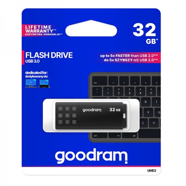 Goodram ume3 lápiz usb 32gb usb 3.0 negro